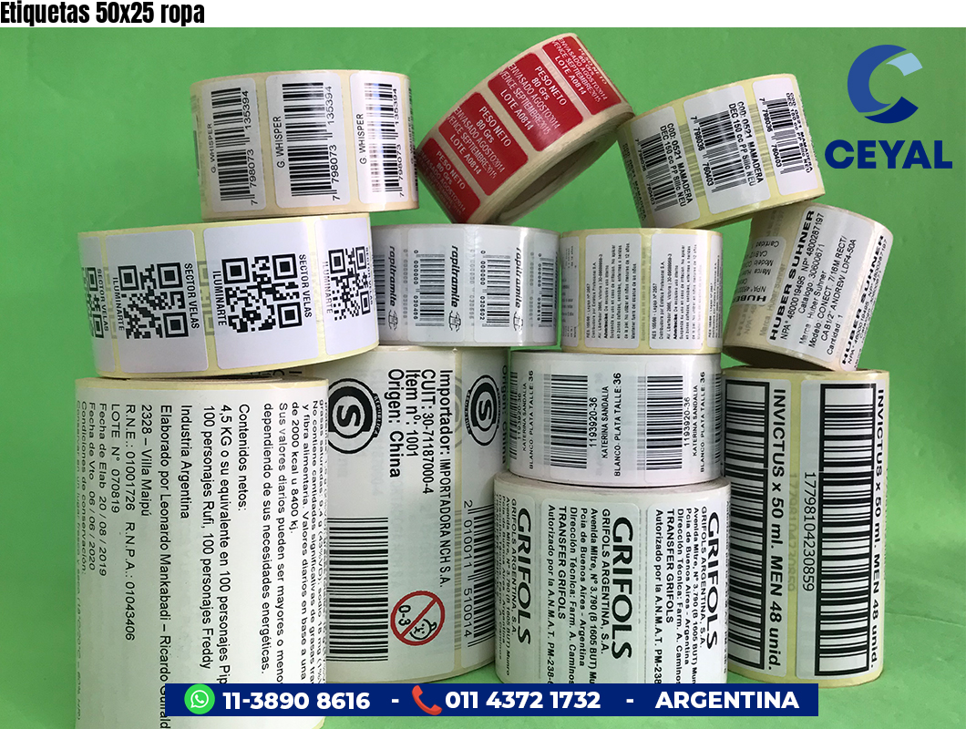 Etiquetas 50x25 ropa