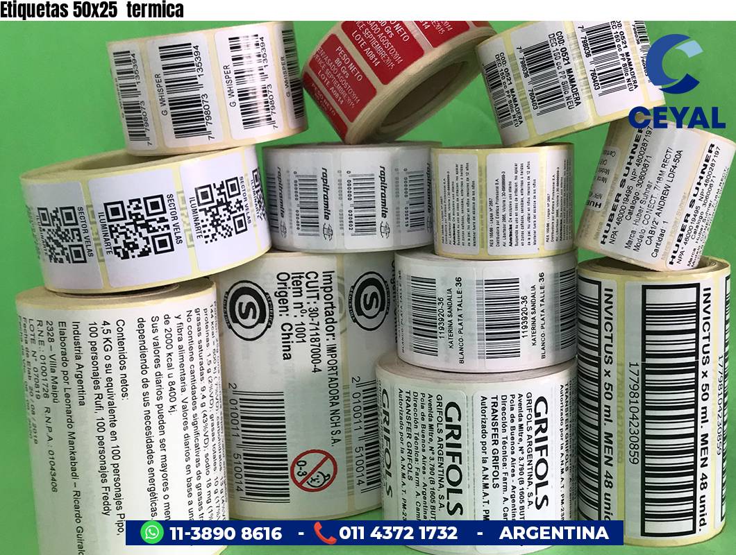 Etiquetas 50x25  termica