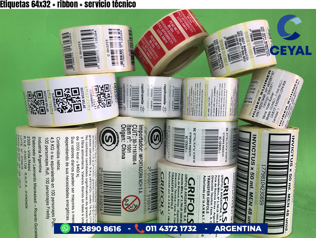 Etiquetas 64x32   ribbon   servicio técnico
