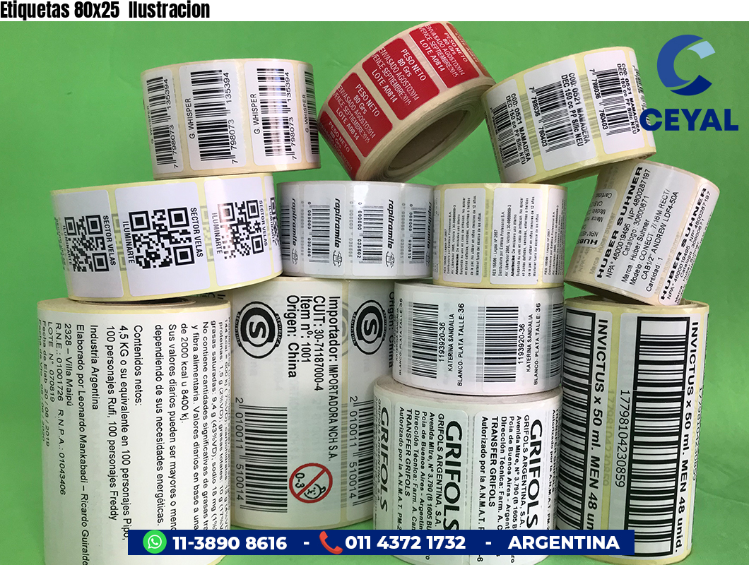 Etiquetas 80x25  Ilustracion