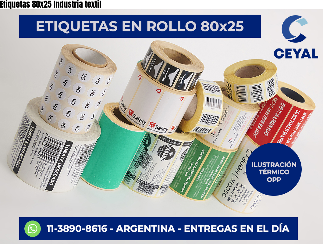 Etiquetas 80×25 Industria textil