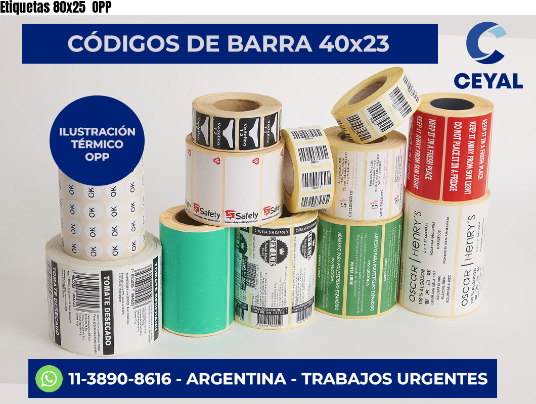 Etiquetas 80×25  OPP