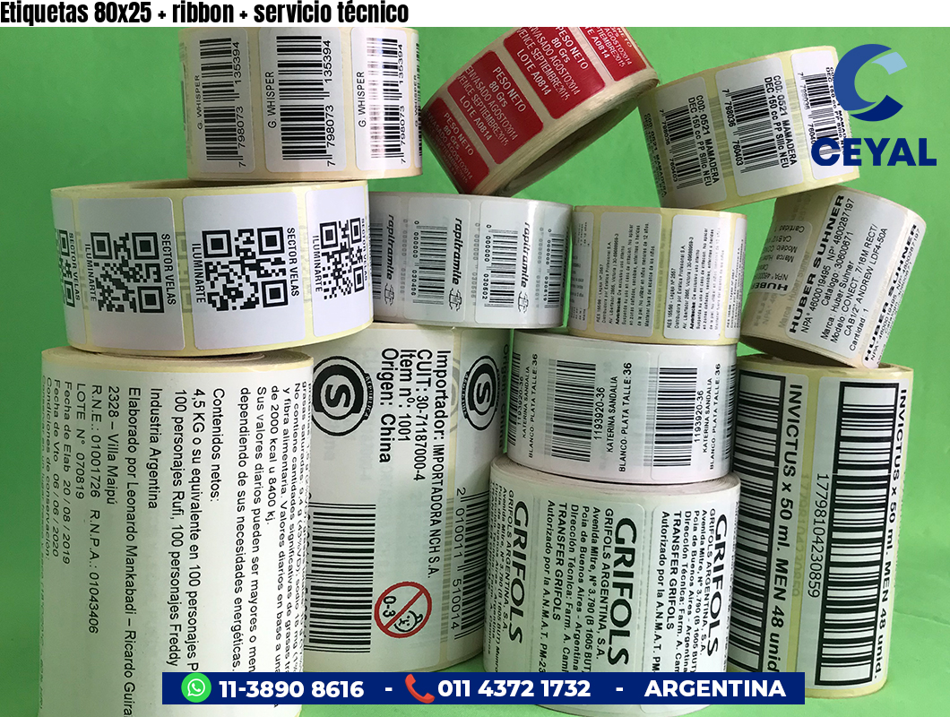Etiquetas 80x25   ribbon   servicio técnico