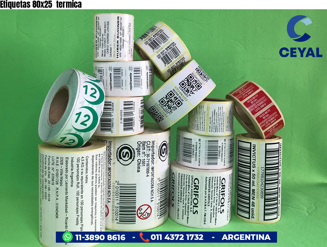 Etiquetas 80x25  termica