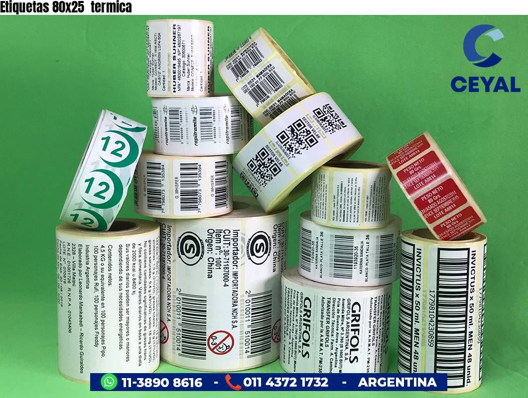 Etiquetas 80x25  termica
