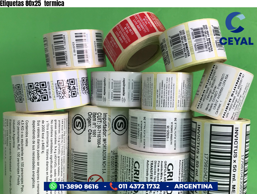 Etiquetas 80x25  termica