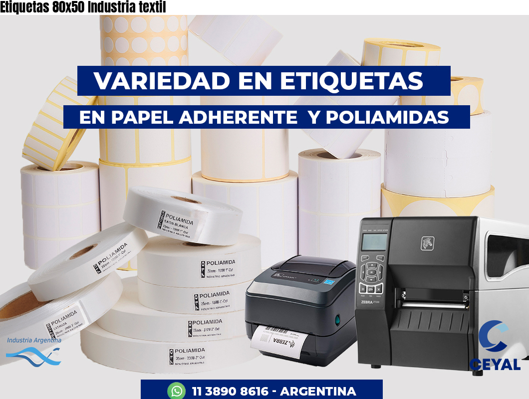 Etiquetas 80x50 Industria textil