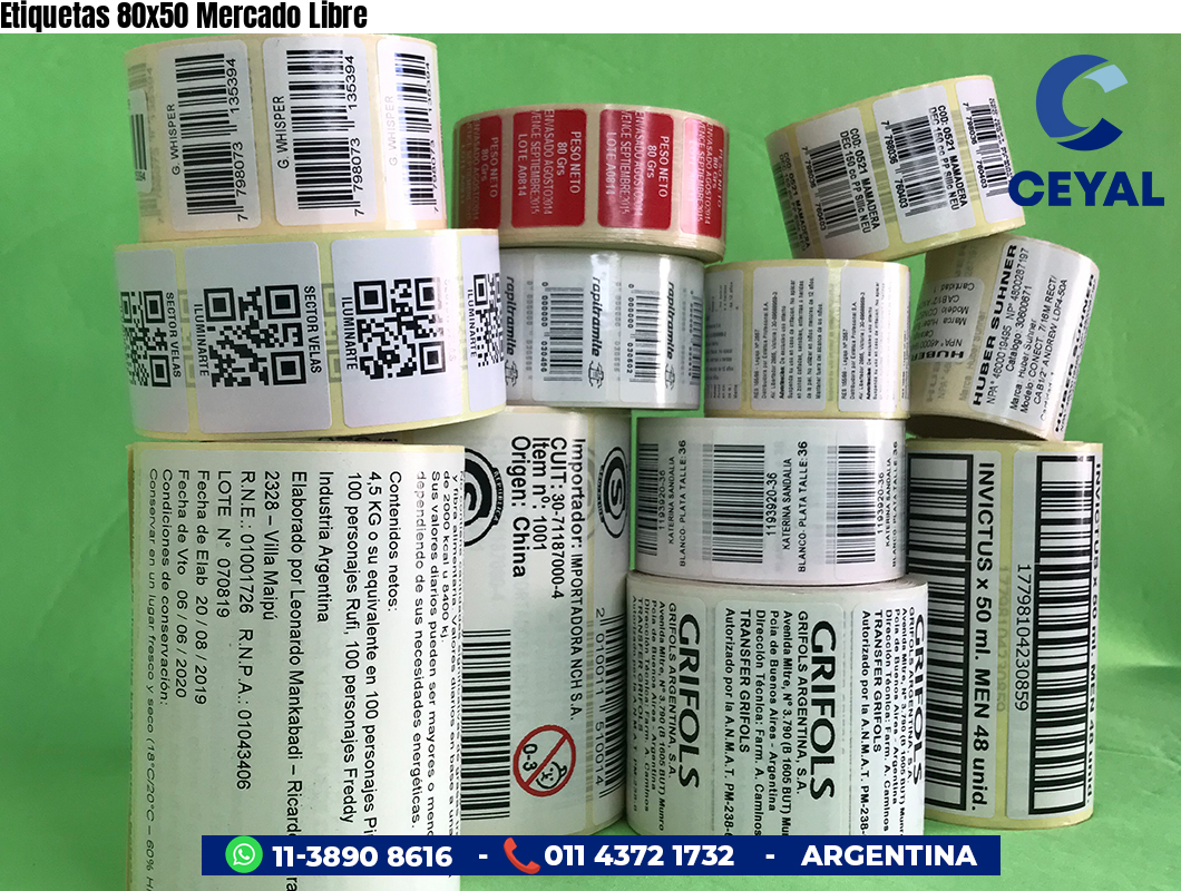 Etiquetas 80x50 Mercado Libre