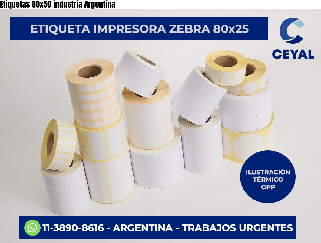 Etiquetas 80×50 industria Argentina