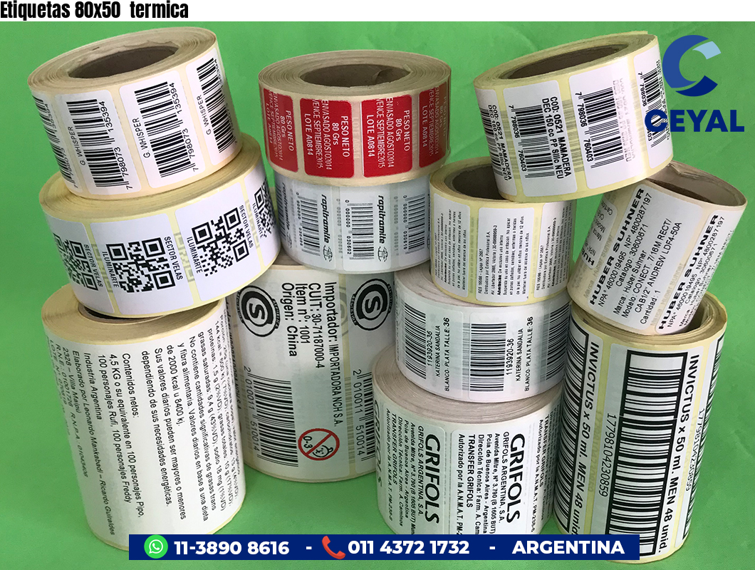 Etiquetas 80x50  termica