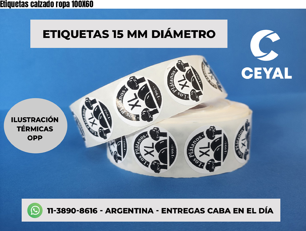Etiquetas calzado ropa 100X60