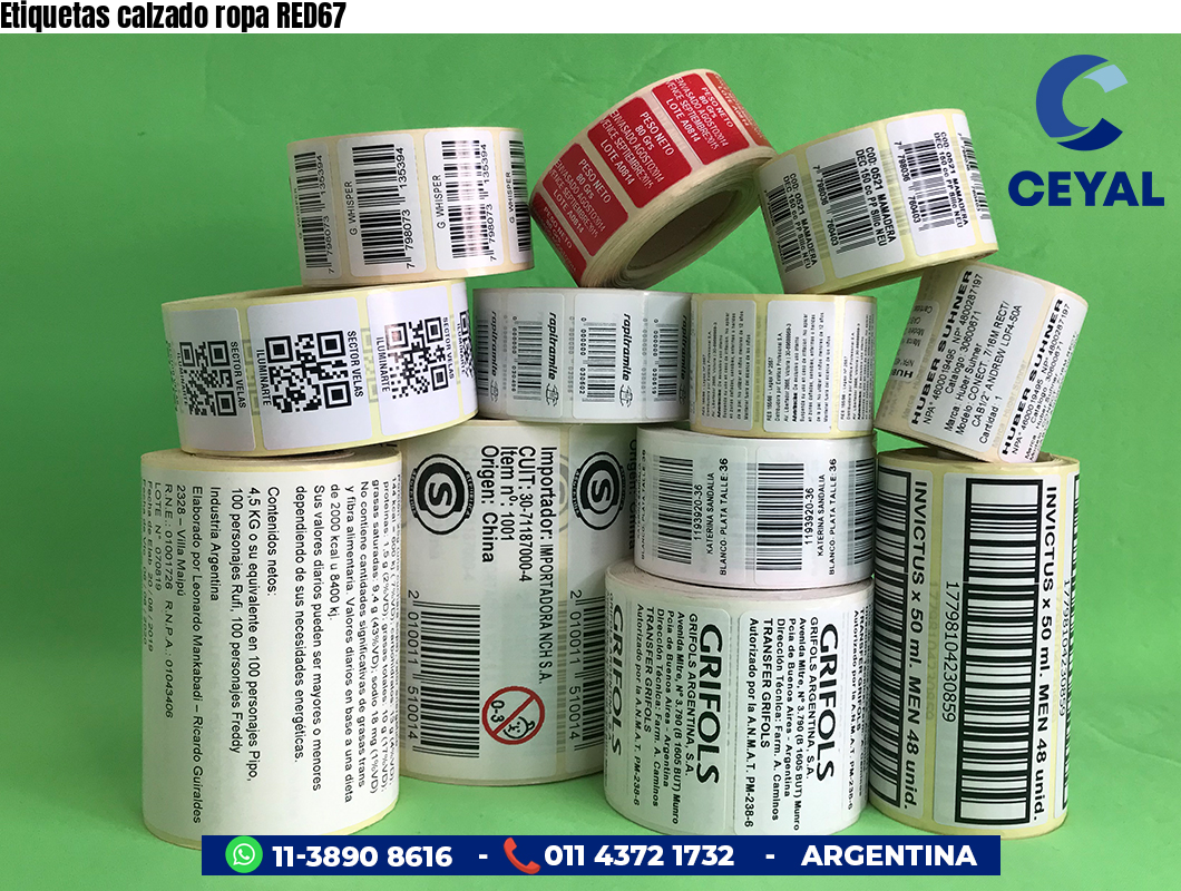 Etiquetas calzado ropa RED67