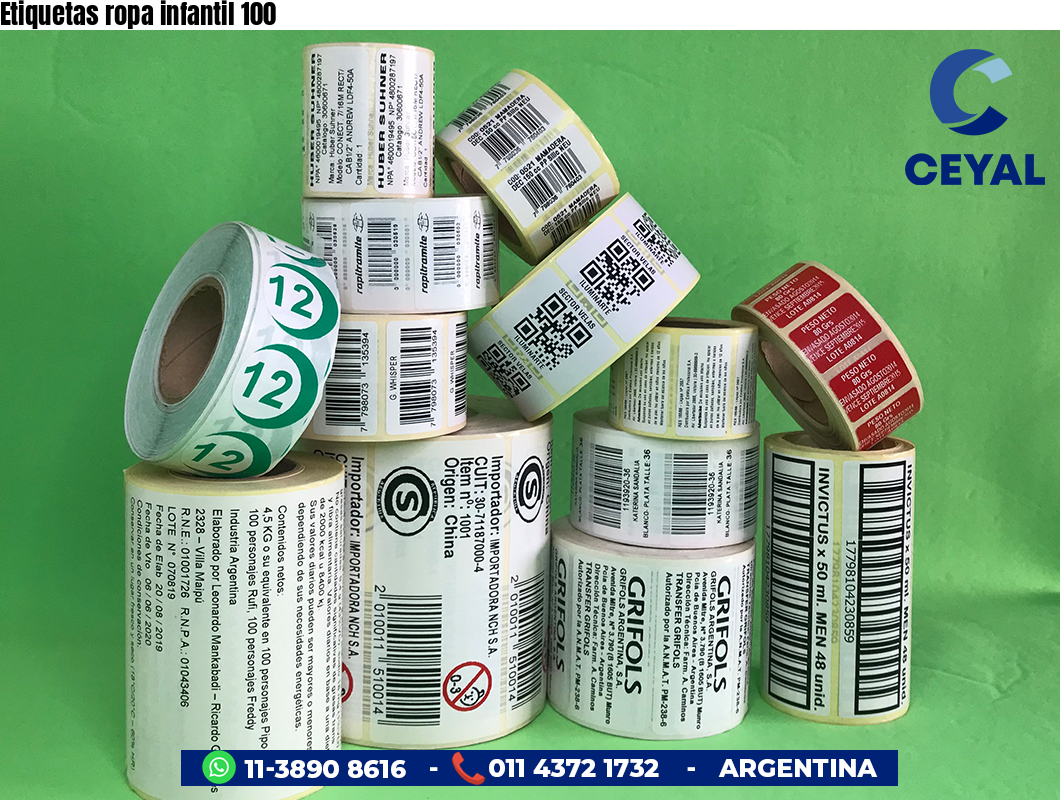 Etiquetas ropa infantil 100