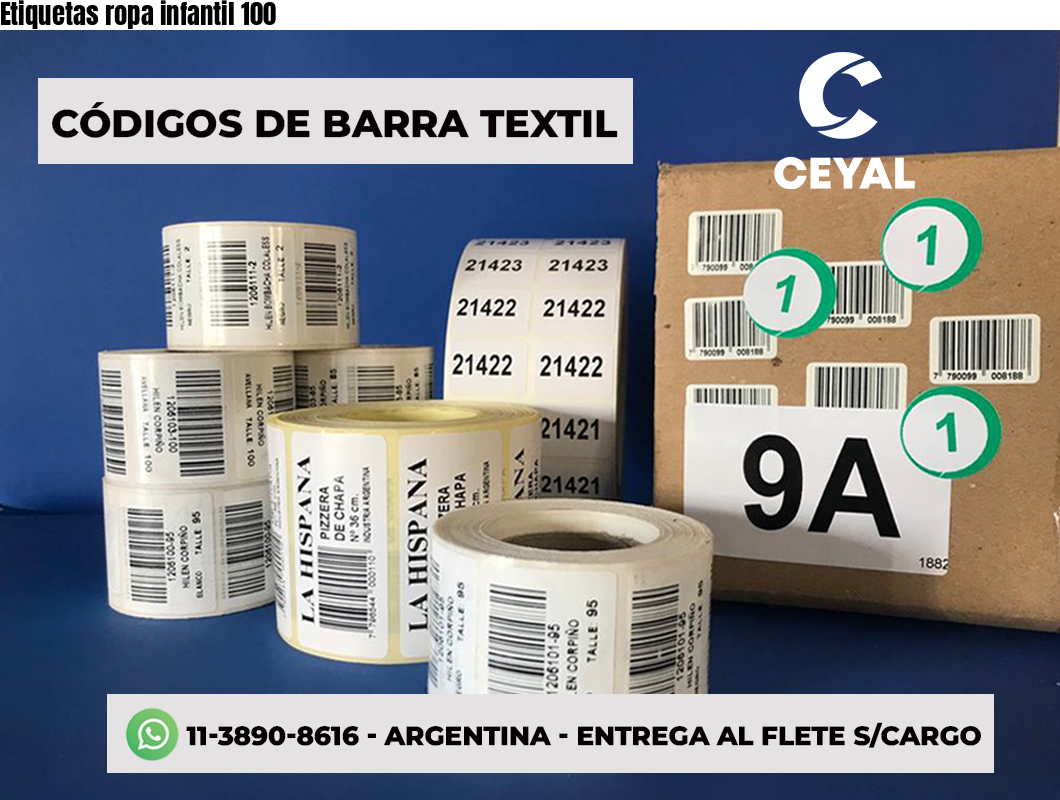 Etiquetas ropa infantil 100