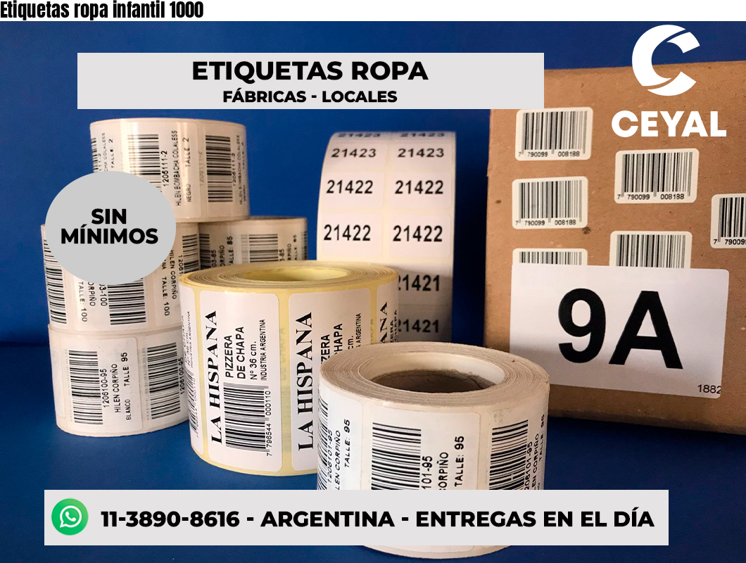Etiquetas ropa infantil 1000