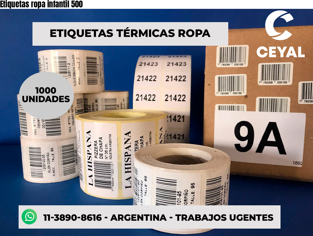 Etiquetas ropa infantil 500