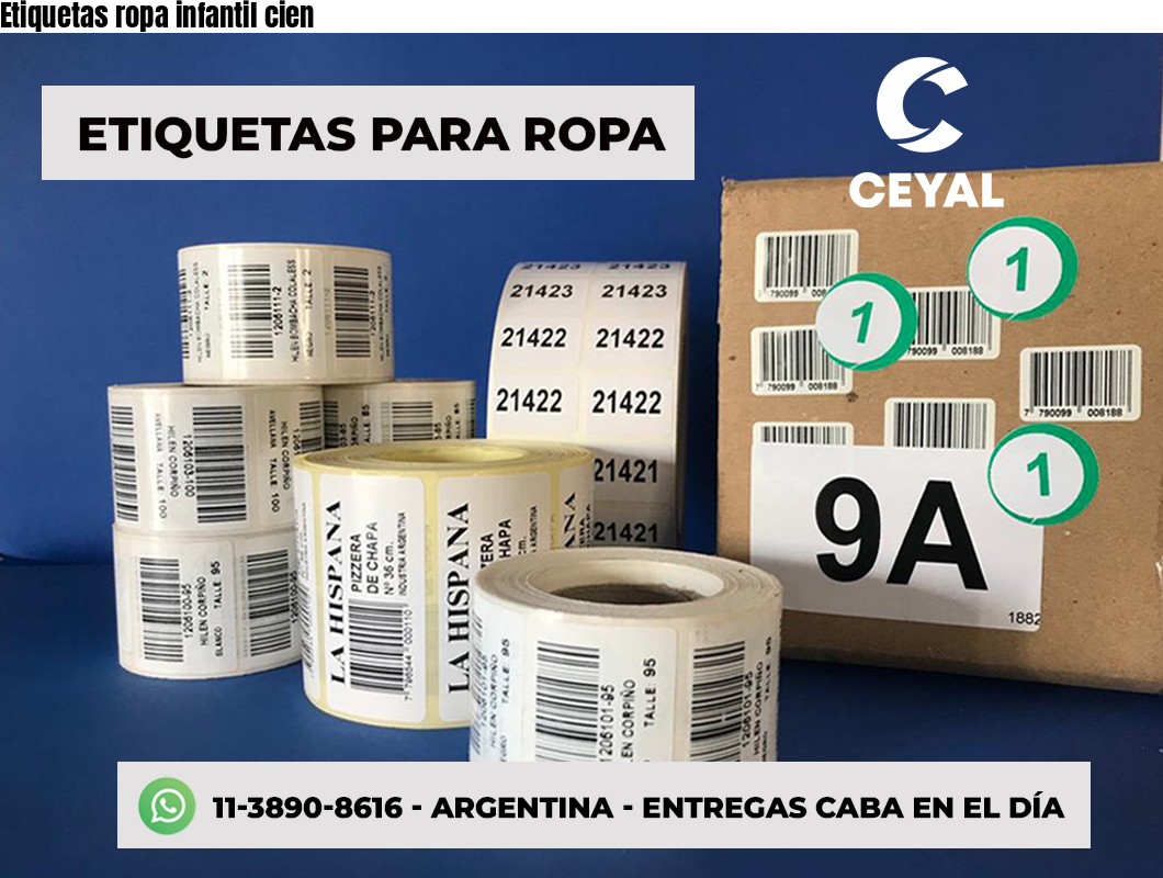 Etiquetas ropa infantil cien