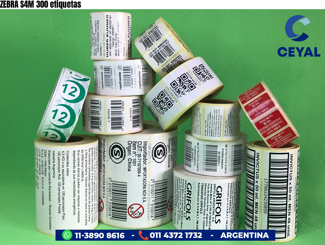 ZEBRA S4M 300 etiquetas