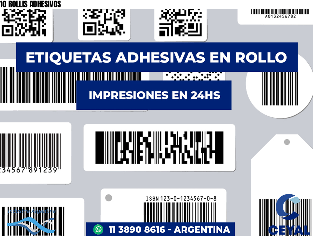 10 ROLLIS ADHESIVOS