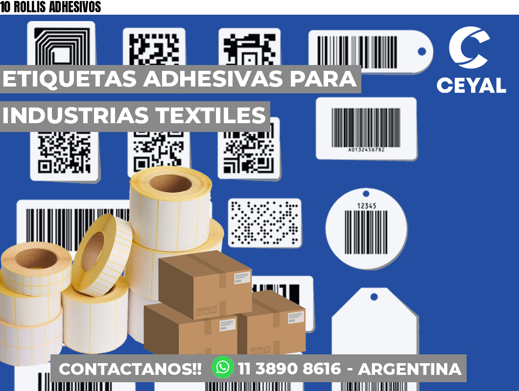 10 ROLLIS ADHESIVOS
