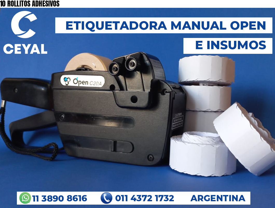10 ROLLITOS ADHESIVOS