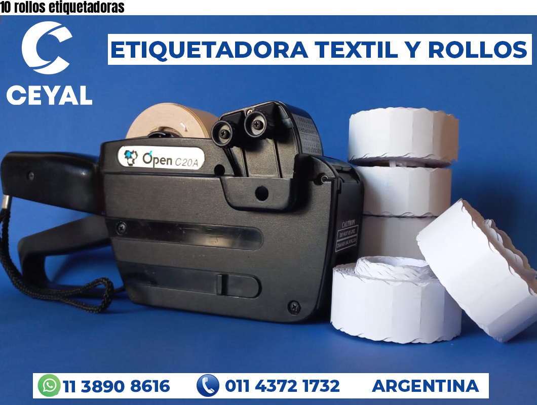 10 rollos etiquetadoras