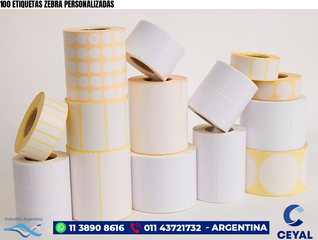 100 ETIQUETAS ZEBRA PERSONALIZADAS