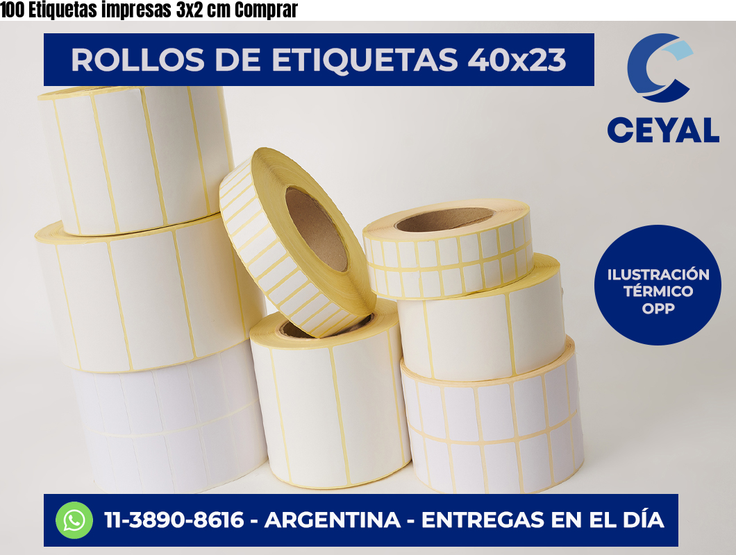 100 Etiquetas impresas 3×2 cm Comprar