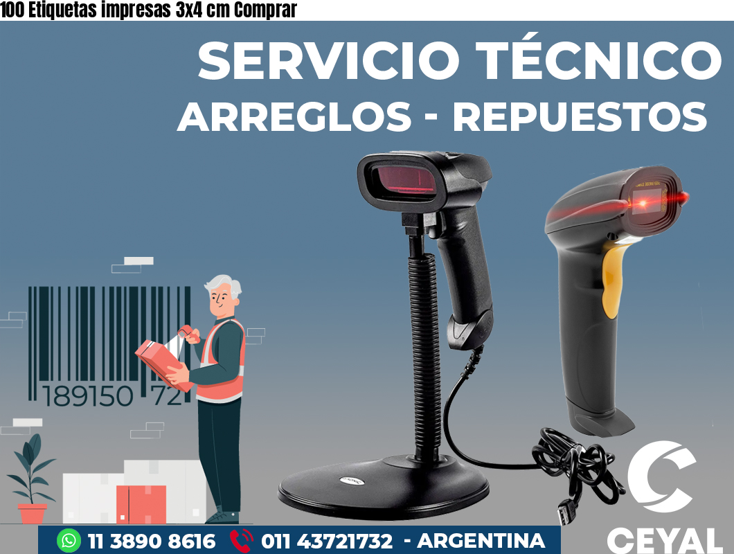 100 Etiquetas impresas 3x4 cm Comprar