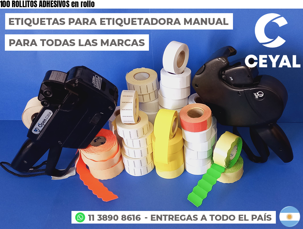 100 ROLLITOS ADHESIVOS en rollo