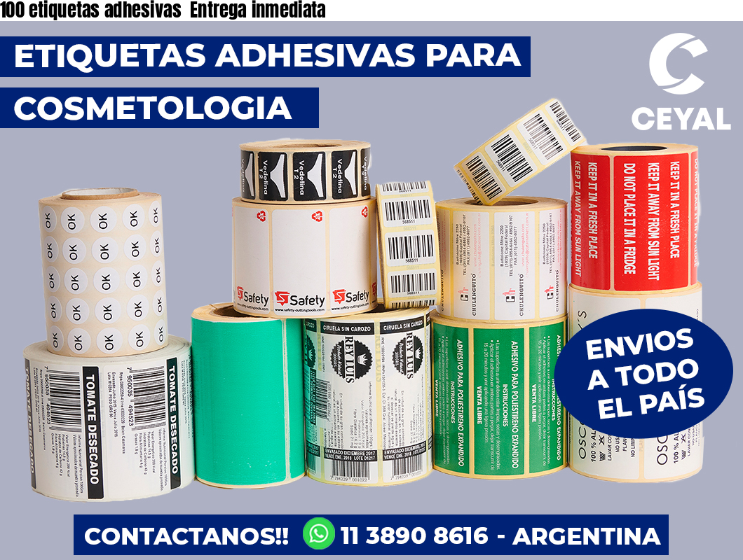 100 etiquetas adhesivas Entrega inmediata