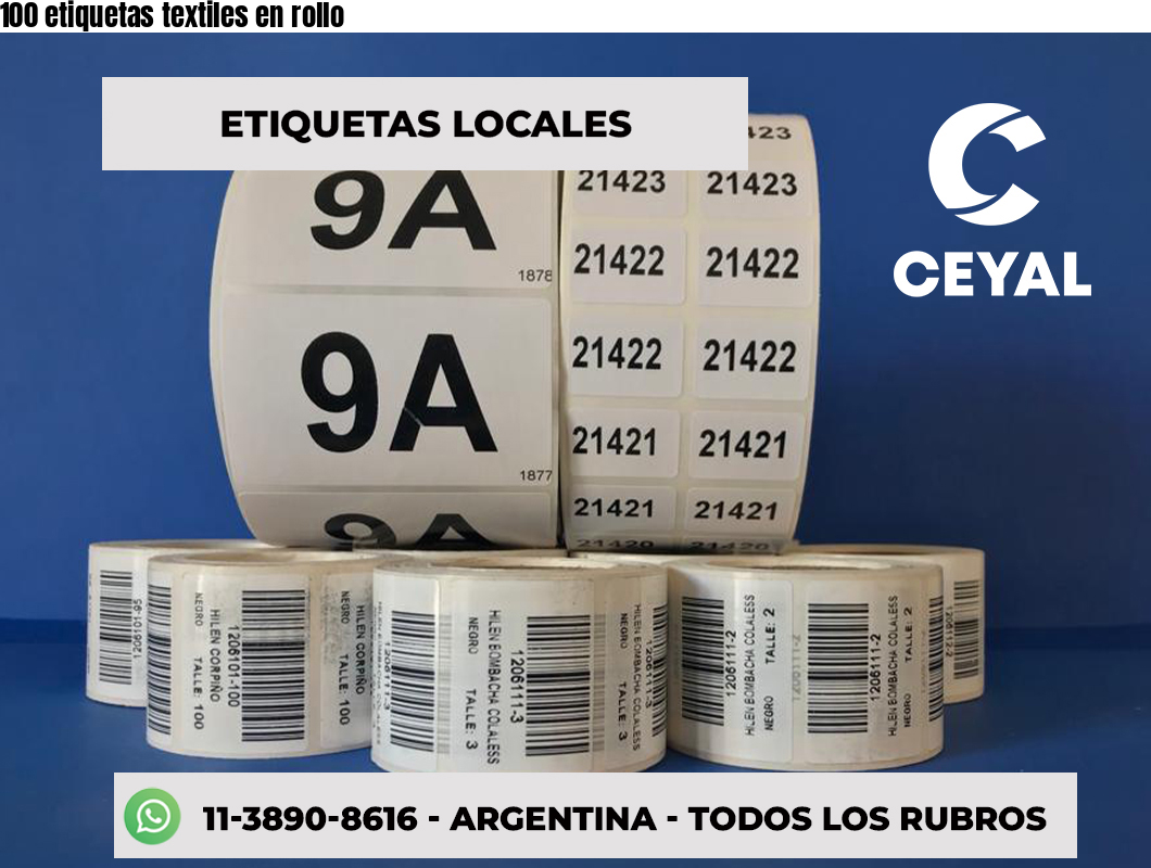 100 etiquetas textiles en rollo