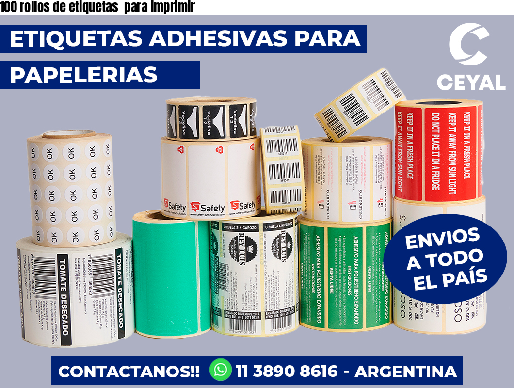 100 rollos de etiquetas  para imprimir