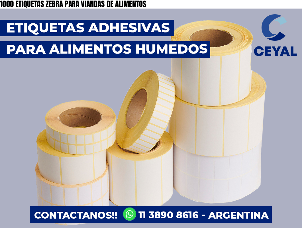 1000 ETIQUETAS ZEBRA PARA VIANDAS DE ALIMENTOS