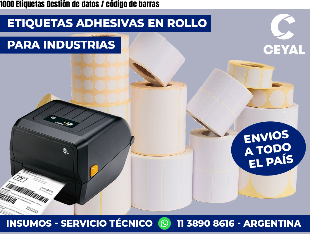 1000 Etiquetas Gestión de datos / código de barras
