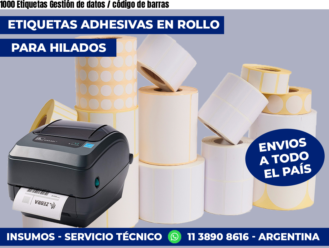 1000 Etiquetas Gestión de datos / código de barras