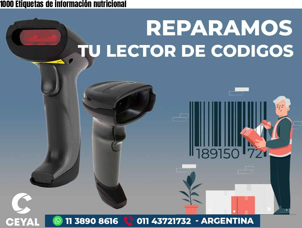 1000 Etiquetas de información nutricional