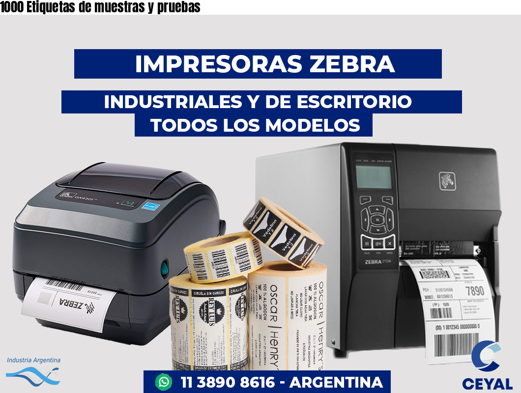 1000 Etiquetas de muestras y pruebas