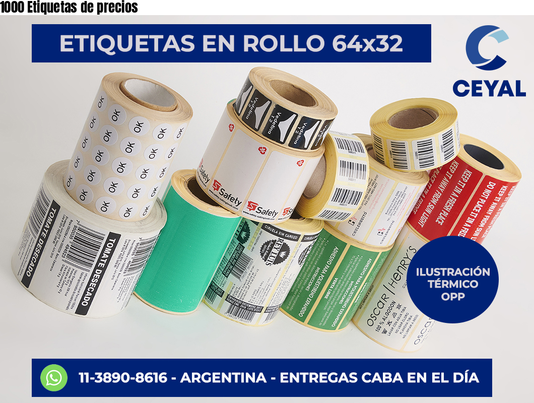 1000 Etiquetas de precios