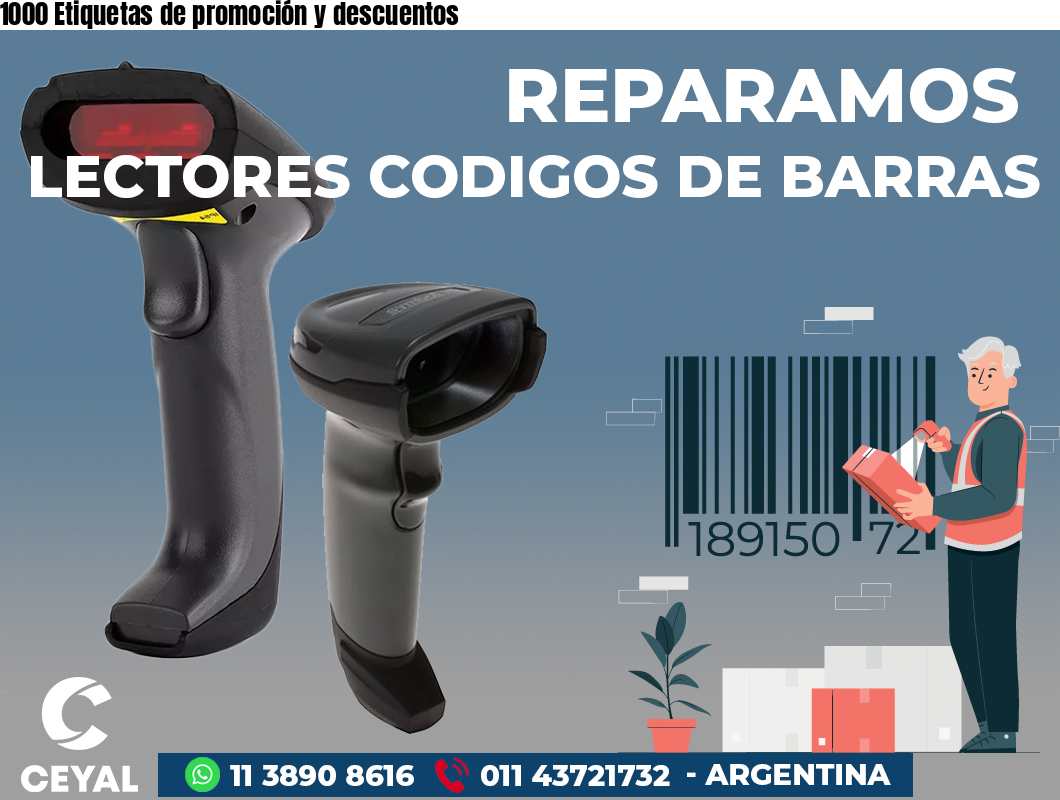 1000 Etiquetas de promoción y descuentos