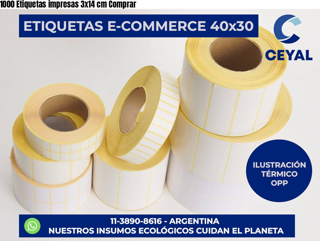 1000 Etiquetas impresas 3×14 cm Comprar