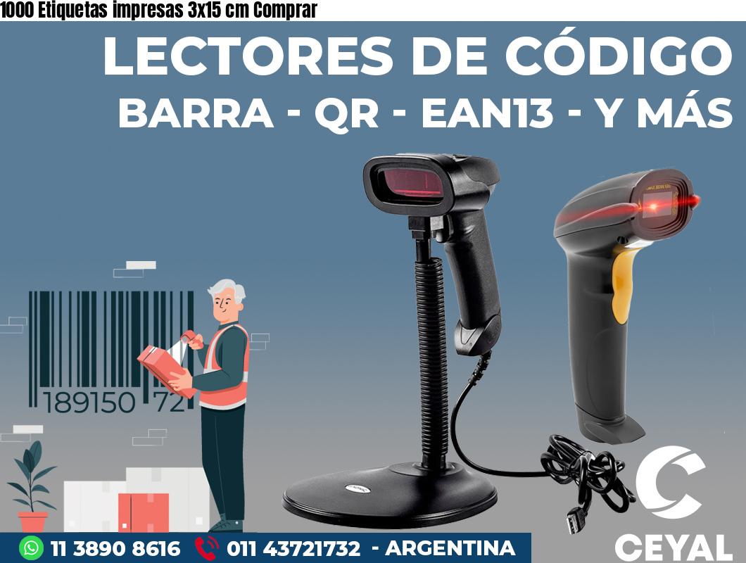 1000 Etiquetas impresas 3x15 cm Comprar