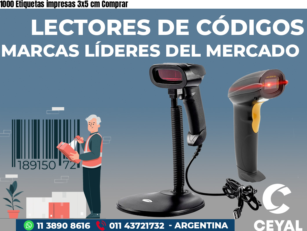 1000 Etiquetas impresas 3x5 cm Comprar