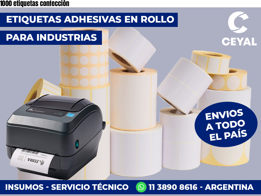 1000 etiquetas confección