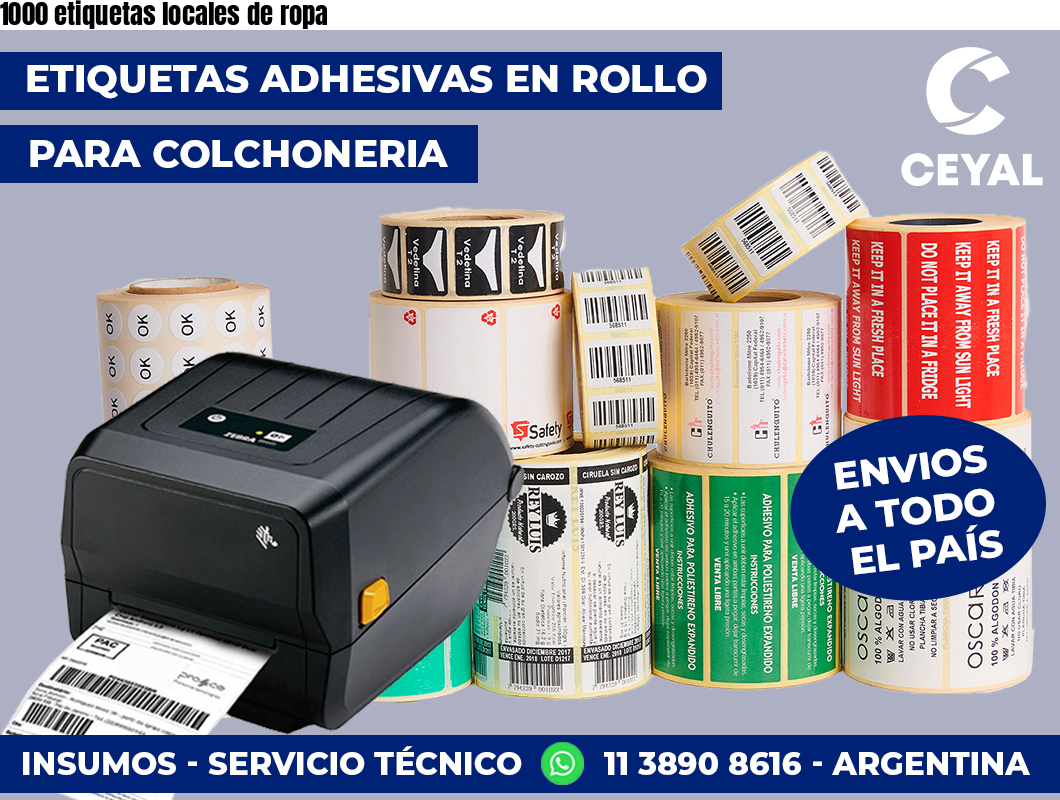 1000 etiquetas locales de ropa