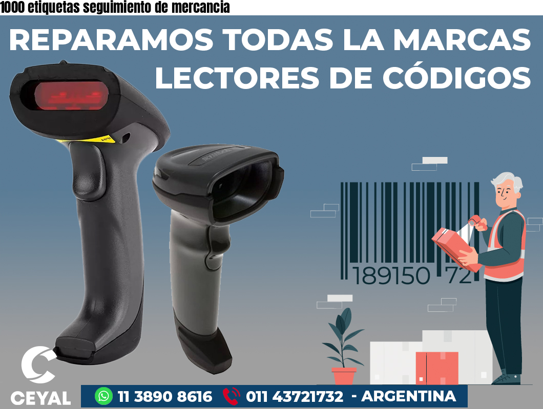 1000 etiquetas seguimiento de mercancia
