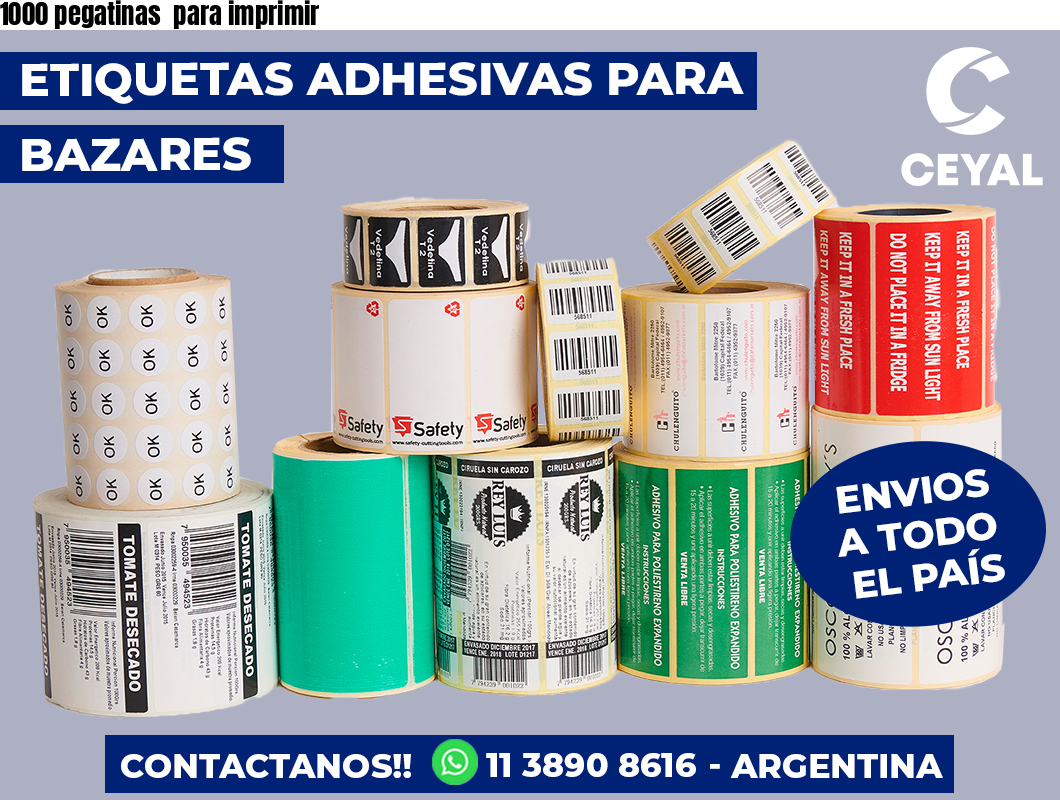 1000 pegatinas  para imprimir