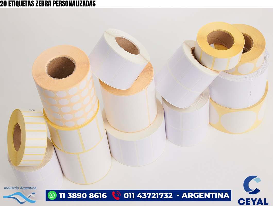 20 ETIQUETAS ZEBRA PERSONALIZADAS