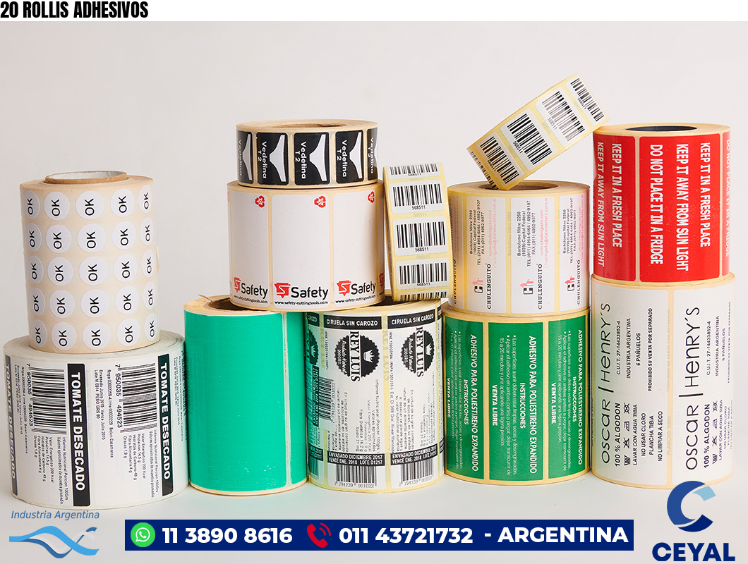 20 ROLLIS ADHESIVOS