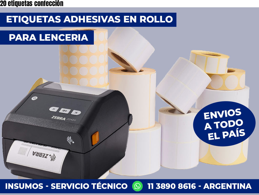 20 etiquetas confección